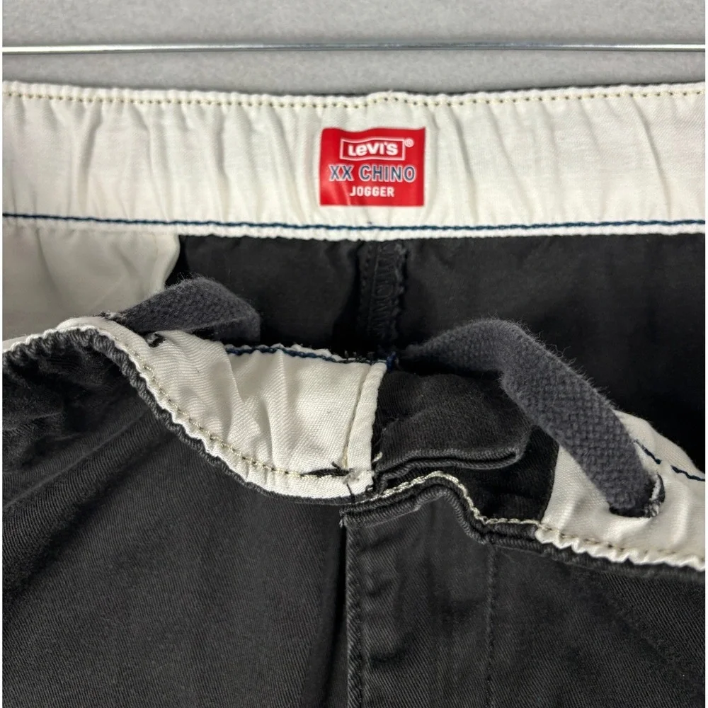 Levis XX Chino Jogger Pants Elastic Waist Cuffs Large Black